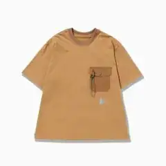 【新品】and wander ポケットTシャツ(ベージュXL)