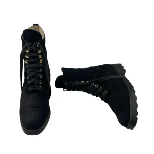 CHANEL Borcegos Negro Talle 35,5