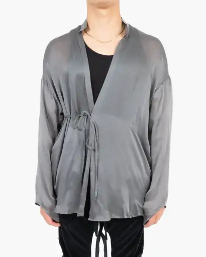 FW06 Oversized Kimono Shirt in Grey Silk
