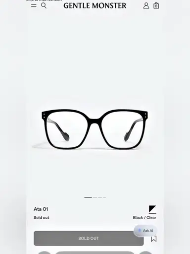 Gentle Monster Ata 01 Black Glasses Frame (discontinued)