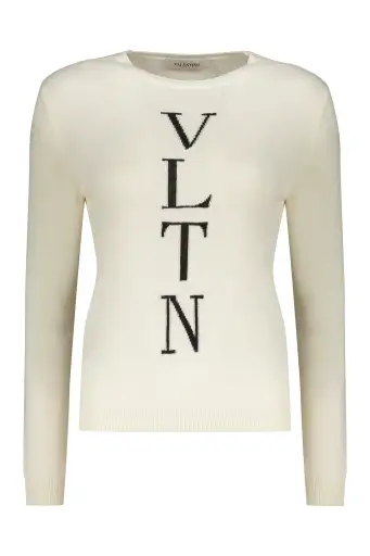 WOMEN'S WHITE WOOL BLEND SWEATER