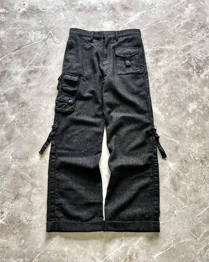 TETE HOMME WIDE-LEG BONDAGE CARGO PANTS