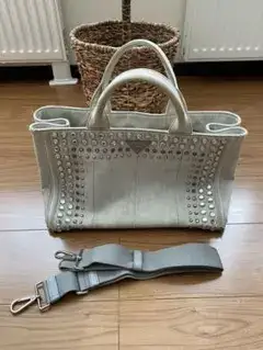 PRADA カナパ ビジュー 2way トートバッグ