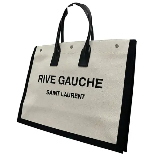 Saint Laurent Paris RIVE Gauche Tote Bag Paris Leather Beige Tan