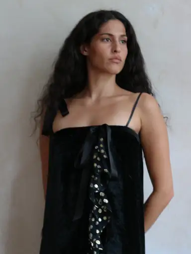 Yves Saint Laurent Fall 1978 Velvet and Lurex Wrap Dress