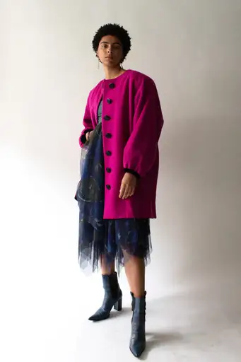 Yves Saint Laurent Fuschia Wool Coat