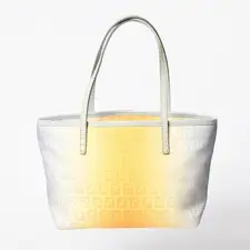 FENDI Zucchino FF Logo 8BH099 Tote Canvas / Leather Gray Yellow Unisex #WSB9015