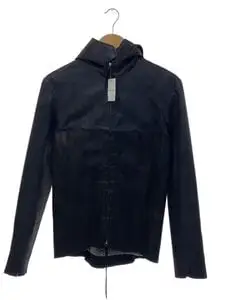 m.a+◆Aviator Jacket/レザーパーカー/ウールライニング/ブラック