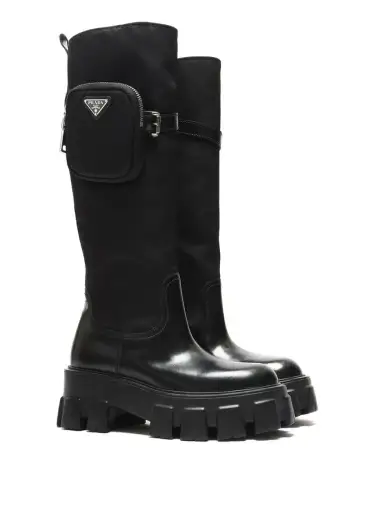 PRADA Bottes en Nylon Hauteur Genou