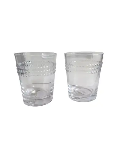 Kate Spade Wickford Clear 12oz DOF Crystal Glasses Set of 2