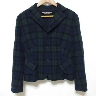 JUNYA WATANABE ジュンヤワタナベ コムデギャルソン AD2010 チェック柄 ウール縮絨 ジャケット JF-J047 ネイビー グリーン レディース テーラードジャケット ブレザー  春 夏 秋 冬 中古 古着 USED 美品 ジュンヤワタナベコムデギャルソン(JUNYA WATANABE COMME des GARCONS)のレディースのジャケット/アウター(テーラードジャケット)の商品詳細ページへのリンク