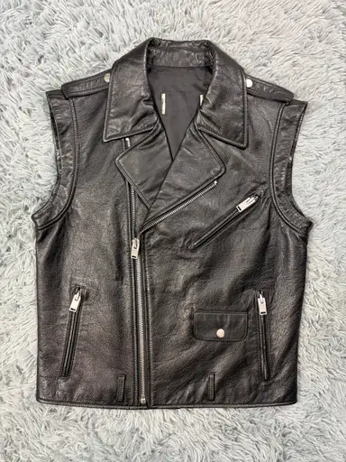 Saint Laurent SS13 Hedi Slimane L17 Leather Biker Gilet - M
