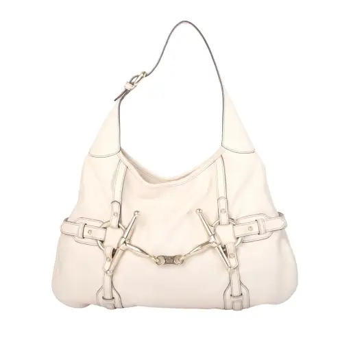 Gucci 85th Anniversary Horsebit Ivory Leather Hobo Bag - '00s