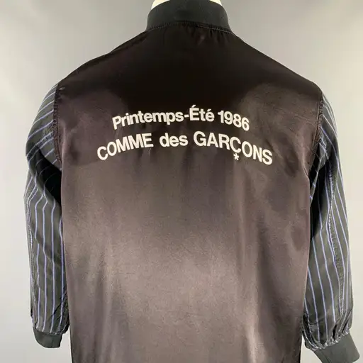 COMME des GARCONS Size S Black Cupro Buttoned Coat