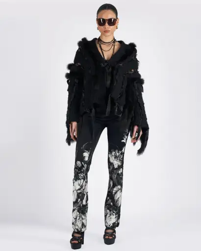 F/W 2002 Runway Fox Fur Woven Cardigan