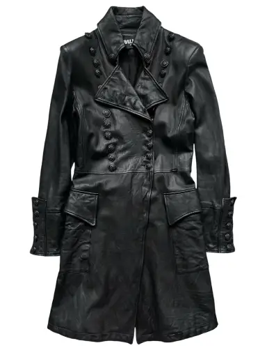 Balmain SS/2009 military leather coat by Christophe Decarnin