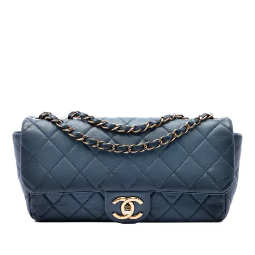 Chanel CC Quilted Calfskin Ombre Flap Blue