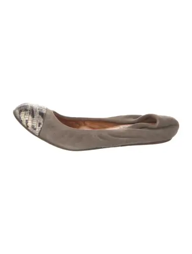 Suede Animal Print Ballet Flats