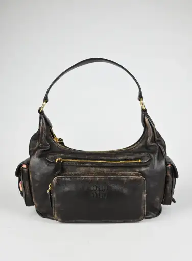 Miu Miu Borsa a Spalla Pocket Nappa Testa di Moro