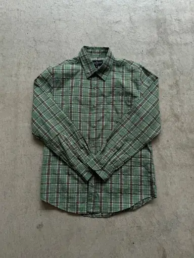 "CLAUDIO VALENTINO" seersucker check L/S shirt