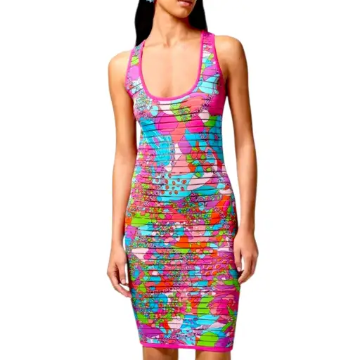 Versace x Dua Lipa Runway Floral Printed Midi Dress