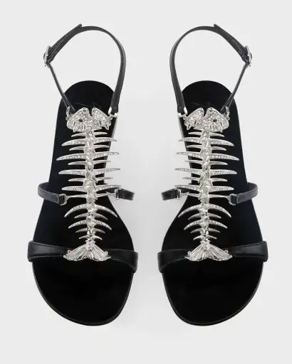 Giuseppe Zanotti Fishbone Flat Sandals — 40