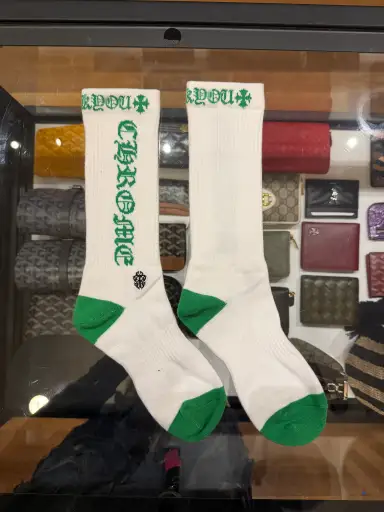 Chrome Hearts CH ‘Fuck You’ Socks - White/Green