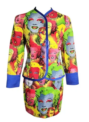 S/S 1991 Gianni Versace Marilyn Monroe Pop Art Warhol Skirt Suit