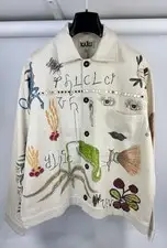 Kartik Research x Small Studios Embellished Printed Denim Jacket Size: L