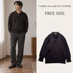 美品✨コムデギャルソンオム 田中オム ウールニット ポロシャツ ダークブラウン