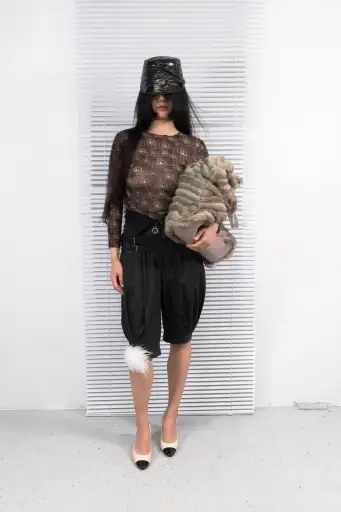 COP COPINE GREY OVERSIZED BELTED CAPRI