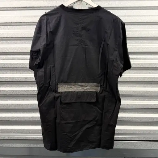 DAMIR DOMA SILENT BLACK COTTON BLEND BACK POCKET T SHIRT