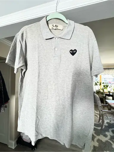 Comme des Garçons PLAY Black Heart Polo Shirt Gray XL