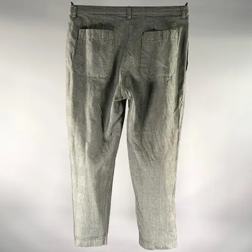 COMME des GARCONS Size M Black White TE-P024 Glen Check Linen Blend Casual Pants