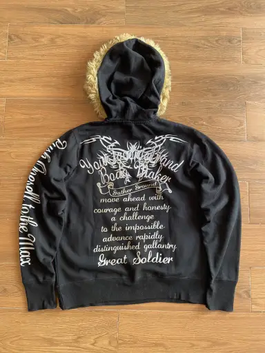 BINDINGOFFER Bm Combat Zip Furhoodie Poem Ifsixwasnine Lgb