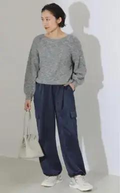 BEAMS メランジニット　グレー