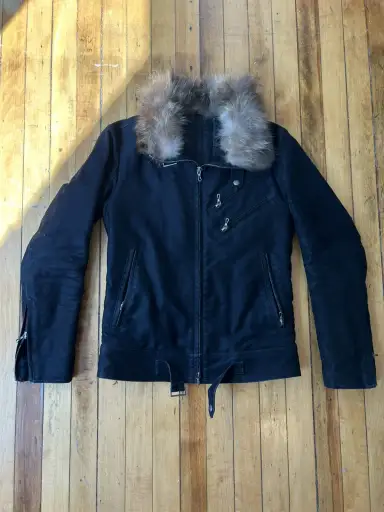 Shellac Racoon Fur Collar Jacket