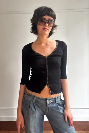 MARITHÉ + FRANÇOIS GIRBAUD RIBBED CARDIGAN