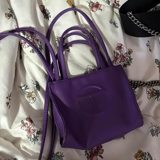 Purple telfar bag with logo #mini #logo