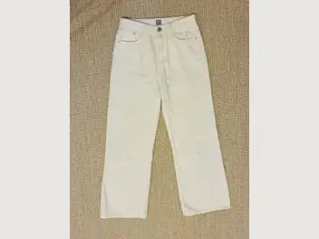 TOTEME RELAXED WIDE LEG JEANS WHITE 25
