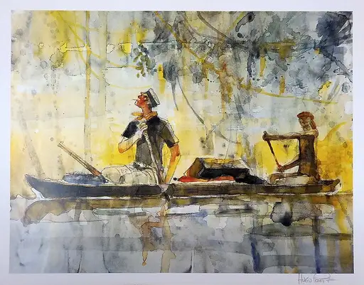 Pratt, Hugo - 1 Offset Print - Corto Maltese - Corto Maltese in Canoa - 1993