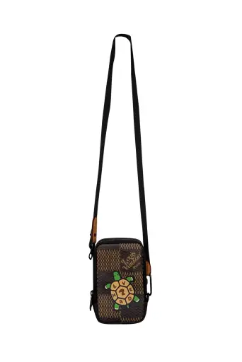 Louis Vuitton - Nigo Giant Damier Ebene Tortoise Double Phone Pouch Crossbody Bag