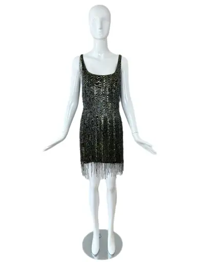 KATHARINE HAMNETT 1996 Vintage Runway Heavily Beaded Dress