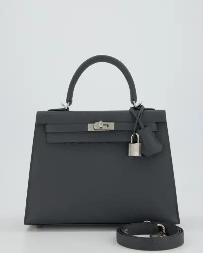 Hermès Kelly 25 Sellier Bag in Ardoise Epsom Leather with Palladium Hardware