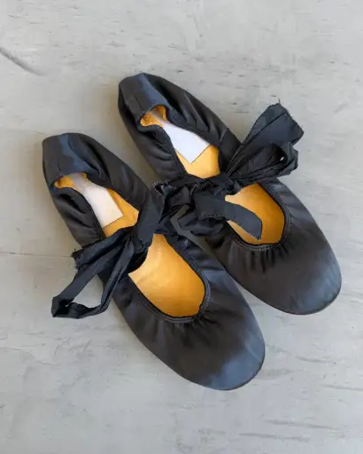 Lanvin Silk Ballet Flat with Ankle Tie
