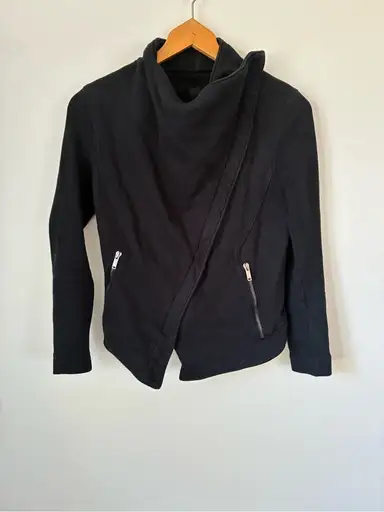 Gareth Pugh Jacket Women's 8 Black Asymmetric Zip Moto 2015 Avant Garde
