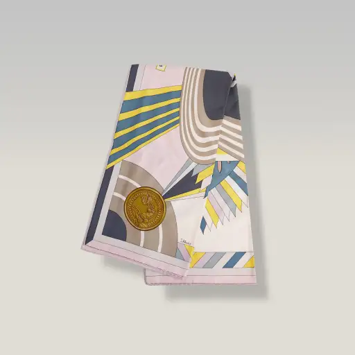 Hermès Carré 90 Foulard in Seta Stampata Multicolore Rosa 90x90 cm