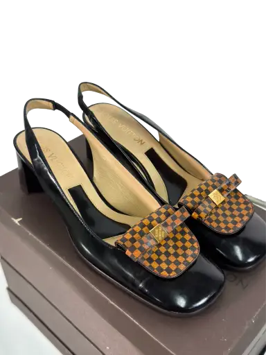 Louis Vuitton Damier Checkered Bow Heels