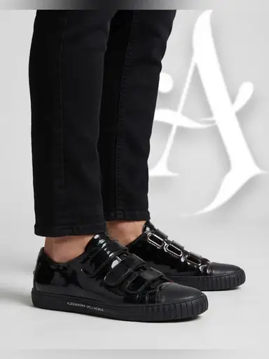 Authentic Alessandro Dell'Acqua men's designer black sneakers tennis shoes 8.5