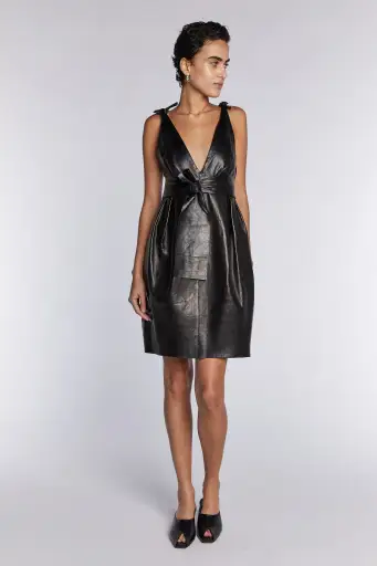 Alexander McQueen Leather Dress With Belt S/S 2006